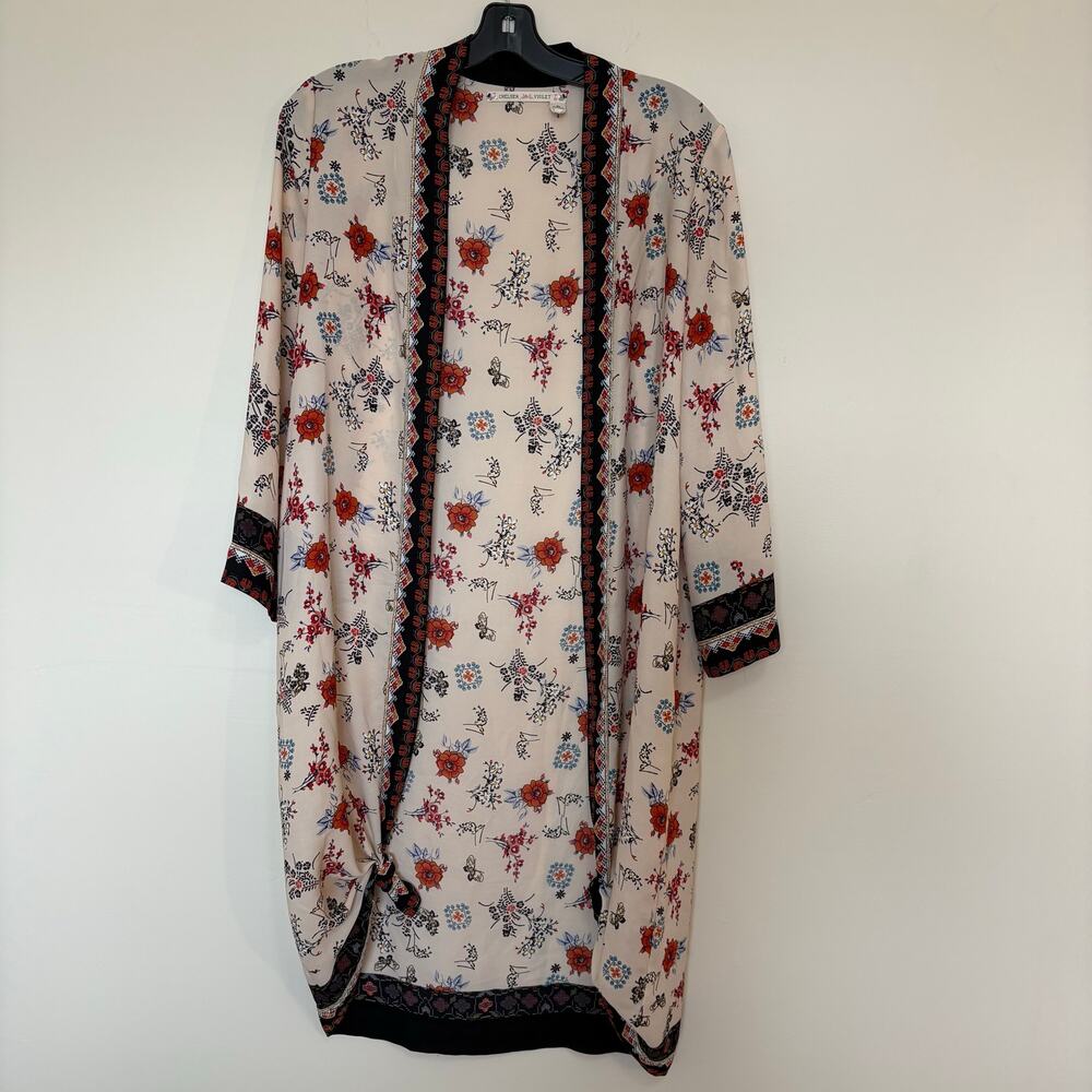 Chelsea and Violet Floral Kimono Cardigan Size Small